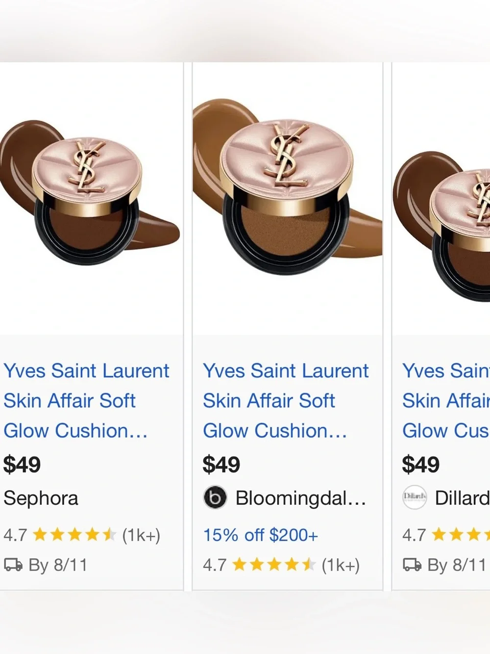 Yves Saint Laurent Skin Affair Soft Glow Cushion Foundation Color: DC11